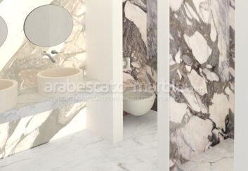 Arabescato marble wall coverings